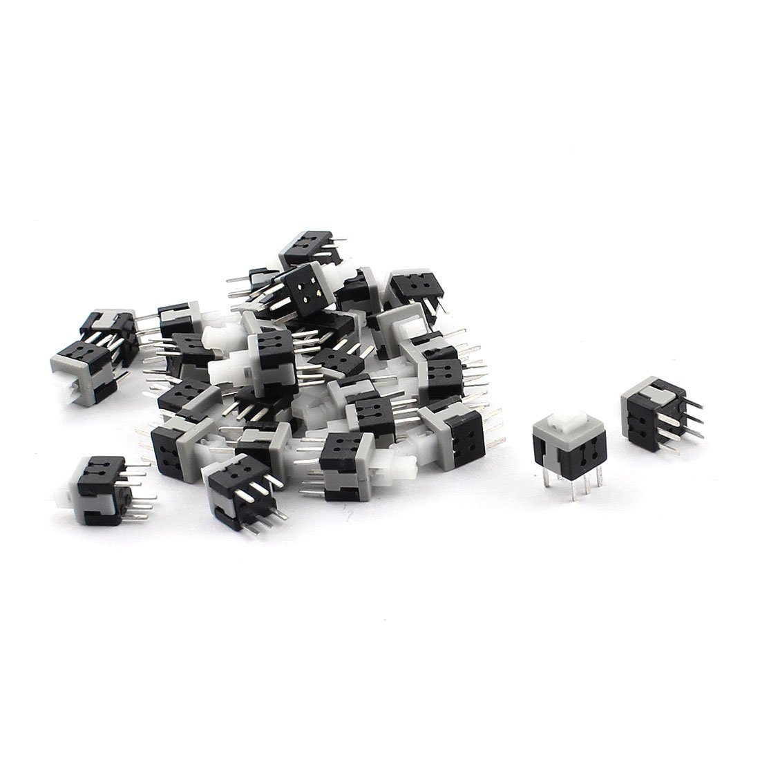 Sourcingmap 30 Pcs 6Pin White Pushbutton Locking Tactile Switch 5.8mm x 5.8mm