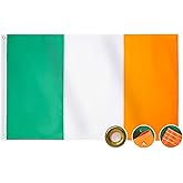 Irish Flag 3X5 Feet Outdoor Ireland Flag for Outside Heavy Duty Irish National Country Flags for St Patricks Day with 2 Brass Grommets