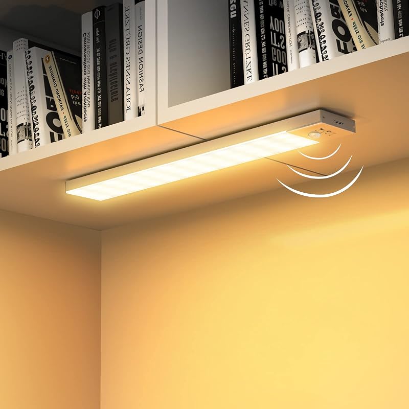 Lampe de Placard avec Détecteur de Mouvement, 36 LED Lampe 3000K USB Sans Fil Veilleuse, Armoire, Escalier, Couloir, Cuisines, Garage, Bord de Lit(2 Pack, 23cm)