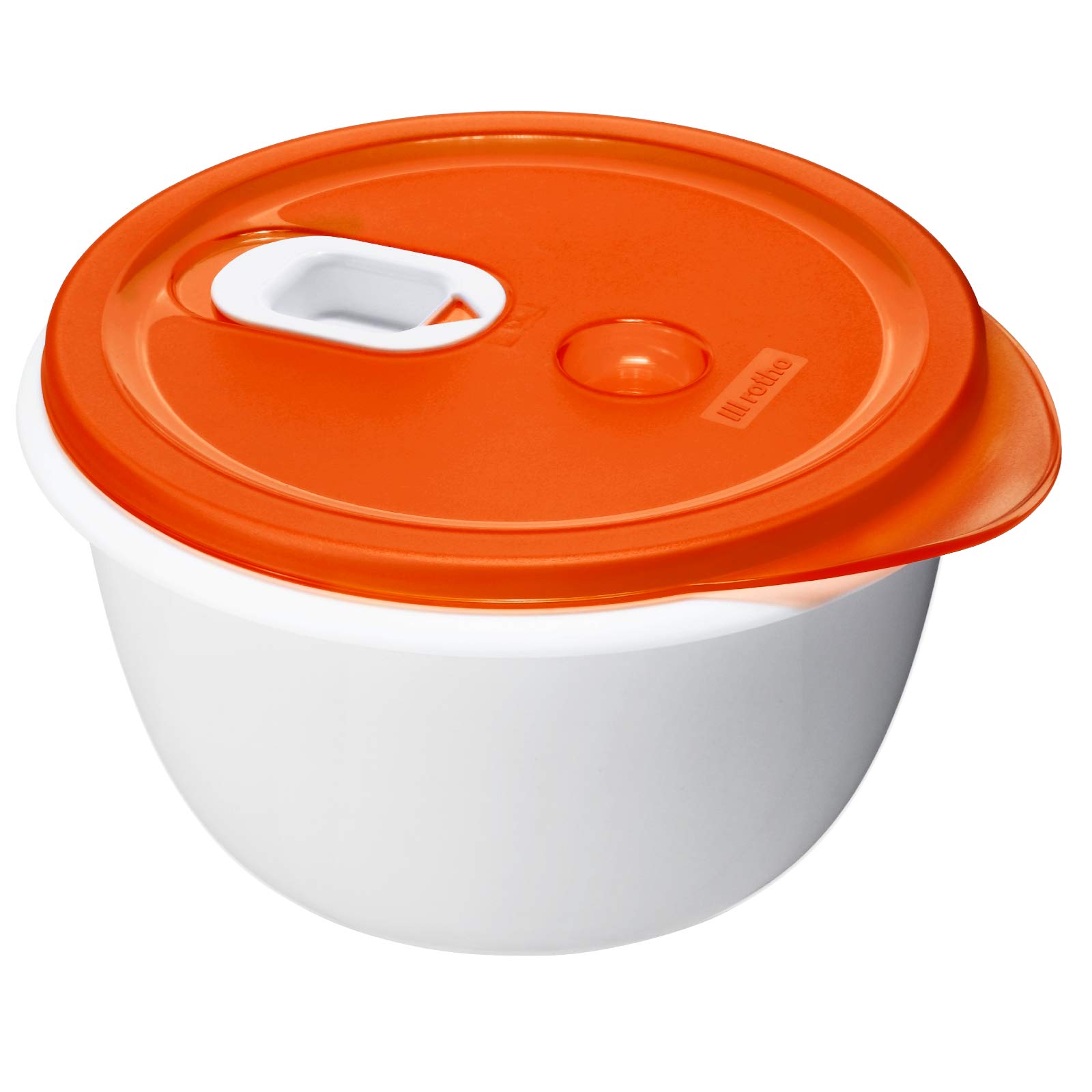 Rotho, Micro Clever, Bowl suitable for the microwave, Plastic (PP) BPA-free, red/white, 1,6l (19,0 x 19,0 x 10,5 cm)