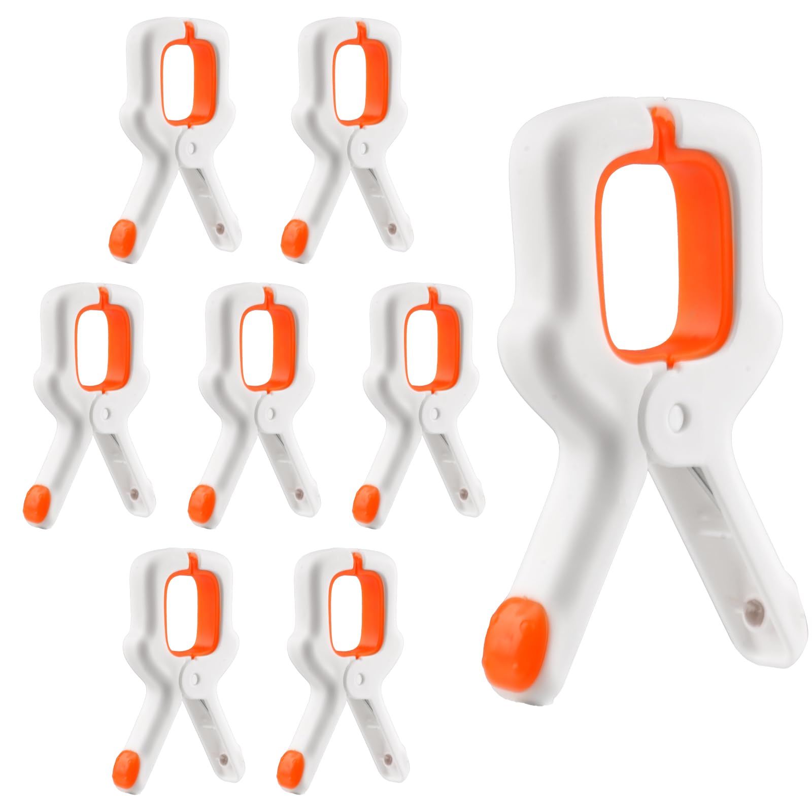 8 PCS Beach Towel Clips for Sun Loungers, Sunbed Towel Pegs for Sun Lounger, Non-Slip Windproof Towel Clips, Heavy Duty Plastic Clothes Pegs, for Pool Chairs Sunbeds Laundry