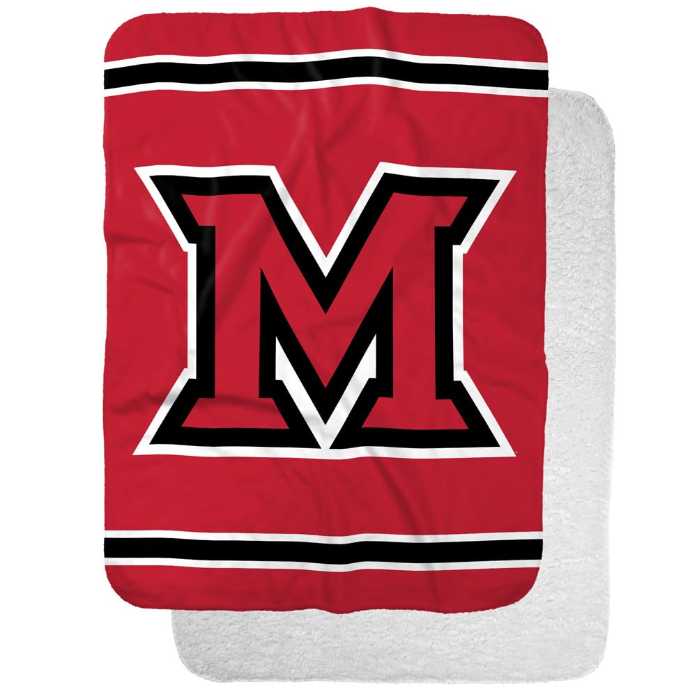 Miami University (Oh) Primary Logo Stripes Sherpa