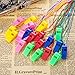 Mudder 40 Pieces Plastic Whistles with Lanyards for Party Sports, 5 Colors