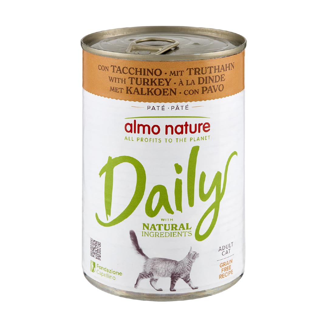 Almo Nature Daily - Wet Cat Food - Paté - Turkey - 400 g, Pack of 24