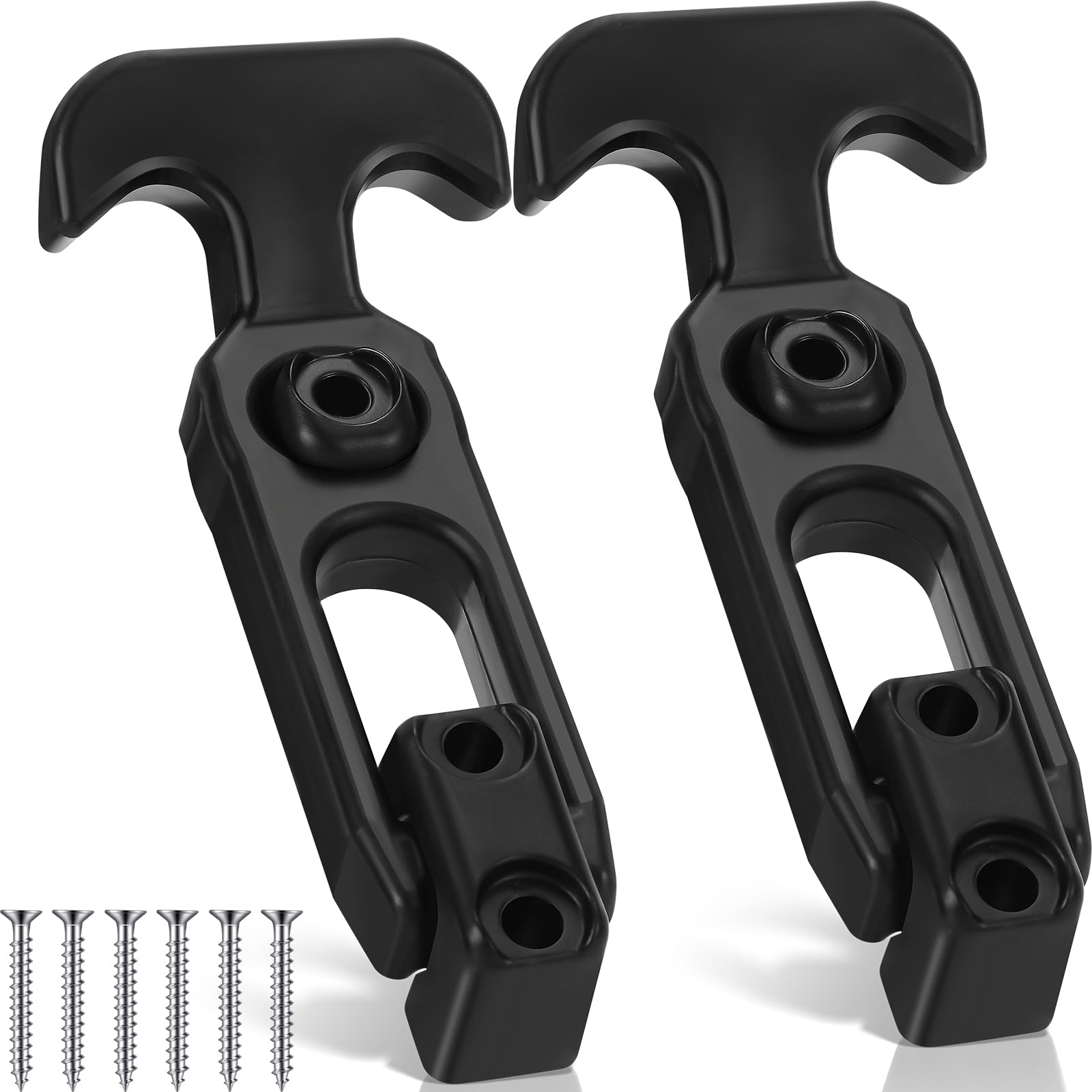 Photo 1 of Mudder Flexible Rubber Draw Latch T Handle Hasp Rubber Draw Latches with Screws for Hood Cooler Tool Cabinet Boat Compartment Cargo Box(Black, 2 Pcs)