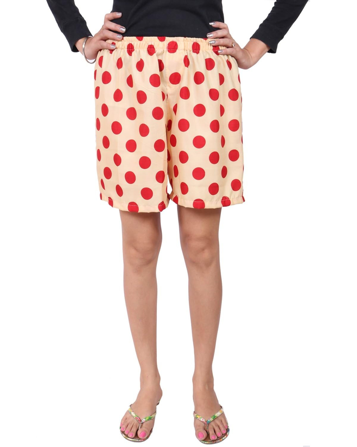 twist women/girls funky printed comfort night wear shorts with contrast & free shipping