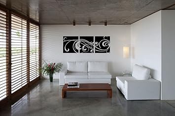 Amazon Com 3 Windy Scroll Panels Modern Vinyl Wall Art Decal