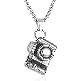 Camera Urn Necklace For Women Men Storage Memory Stainless Steel Camera Cremation Necklace To Hold Ashes Of Loved Ones Keepsake Memorial Jewelry