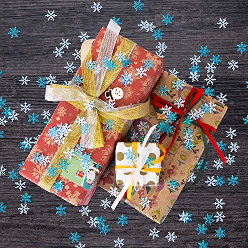 GWHOLE 600Pcs Snowflakes Confetti for Christmas Wedding Birthday Holiday Party Table Decorations Supplies - Thumbnail 3