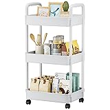 EZ COZY 3 Tier Rolling Cart, Plastic Diaper Cart