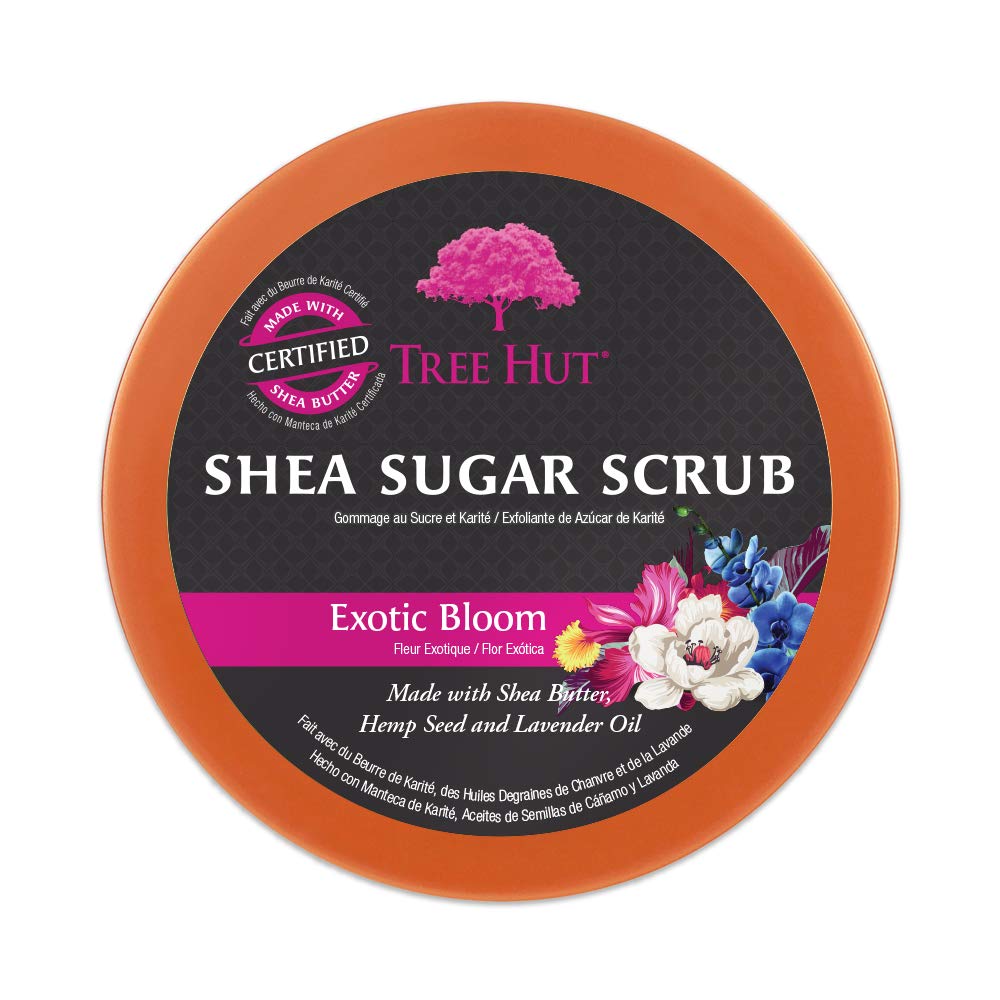 Tree Hut Shea Sugar Scrub Exotic Bloom, 18oz, Ultra Hydrating and Exfoliating Scrub for Nourishing Essential Body Care : Beauty