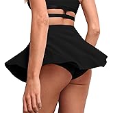 BZB Flowy Mini Skirt with Shorts Underneath Gym Yoga Workout Dance Tennis Short Skirts Sexy Outfit for Women