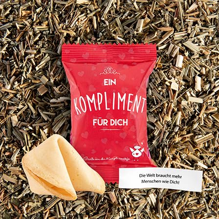 Glückskekse Ein Kompliment für Dich 30 Stück Glückskekse Kompliment Geschenk Muttertag, Danke, Geschenk Büro, Schön dass Du da bist, Adventskalender Füllung, frisch gebacken, vegan & made in Germany 3
