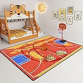 BATATADOCE Basketball Rug - 2.5x4 Feet Boys Bedroom Area Rug Basketball Court Sports Decor for Kids Room Playroom Game Floor Mat