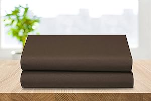 Elegant Comfort 2-Pack Luxury Flat Sheet Premium Hotel Quality Wrinkle and Fade Resistant 1500 Thread Count Egyptian Quality 2-Piece Bed Top Sheet, King/California King, Chocolate Brown