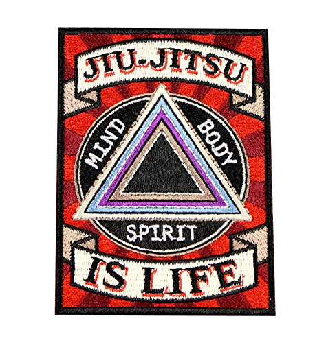 Jiu Jitsu Gi Patch BJJ JIU-JITSU IS LIFE Iron-on 100% Embroidered