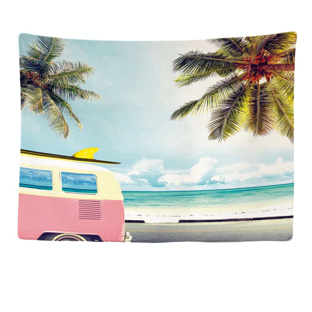 Ulticool - Tapestry Decoration Home - Bus Van Life Palm Tree Sun Sea - 200 x 150 cm - Wall Towel Wall Hangings - Accessories for Bedroom Living Room Children's Room