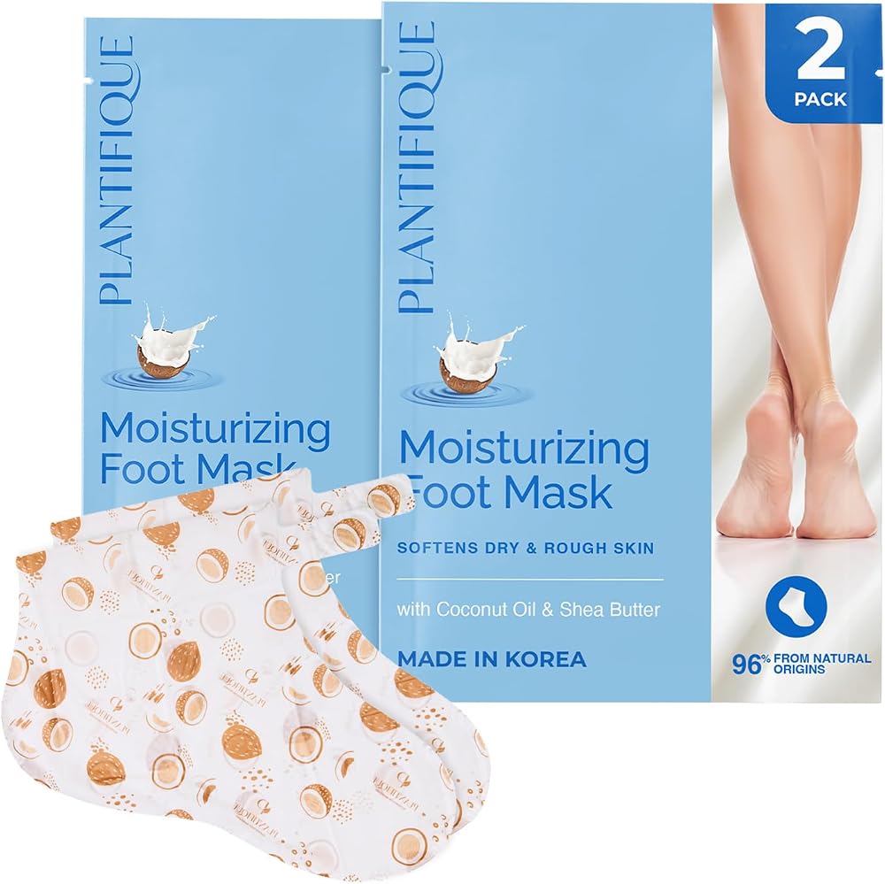 Plantifique Hydrating Foot Mask Socks 2 Pairs with Shea Butter