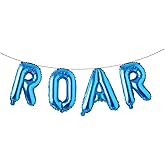 ROAR RAWR Dinosaur Tyrannosaurus Animal balloons for Birthday Party baby shower Decoration Kit Inflatable party supplies decorations gift kids and adults (ROAR Blue)
