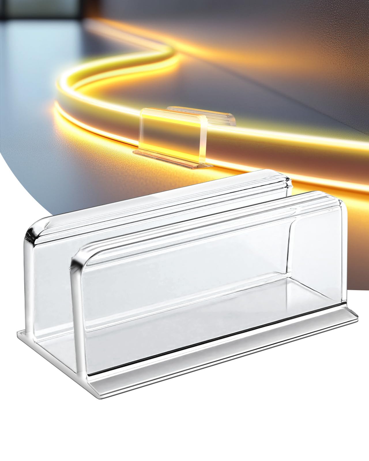 Photo 1 of Neon Rope Light Clips Mounting - 40Pcs Clear Waterproof LED Strip Clip Brackets - Adhesive Wall Mount Holder for Govee and Other Neon LED Lights Strip