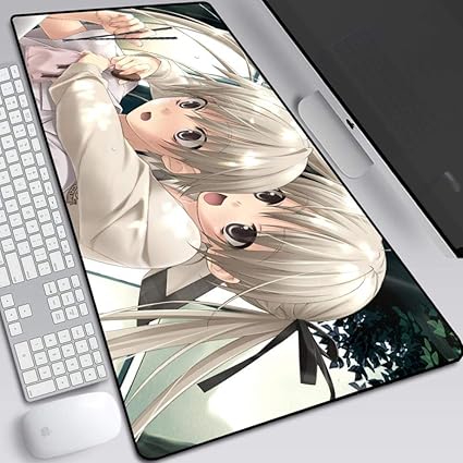 Amazon ヨスガノソラ大型マウスパッド ゲーミングキーボードパッド 疲労アニメーション マウスパッド ゲーミング手首かわいい女の子漫画ショートカットデスクトップキーボードライティングデスクオフィスコンピュータパッド学生デスクパッド800x300x3mm 900x400x3mm