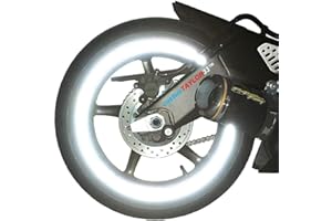 customTAYLOR33 (All Vehicles White/Silver/Chrome High Intensity Grade Reflective Copyrighted Safety Rim Tapes (Must Select Your Rim Size), 17" (Rim Size for Most SportsBikes)