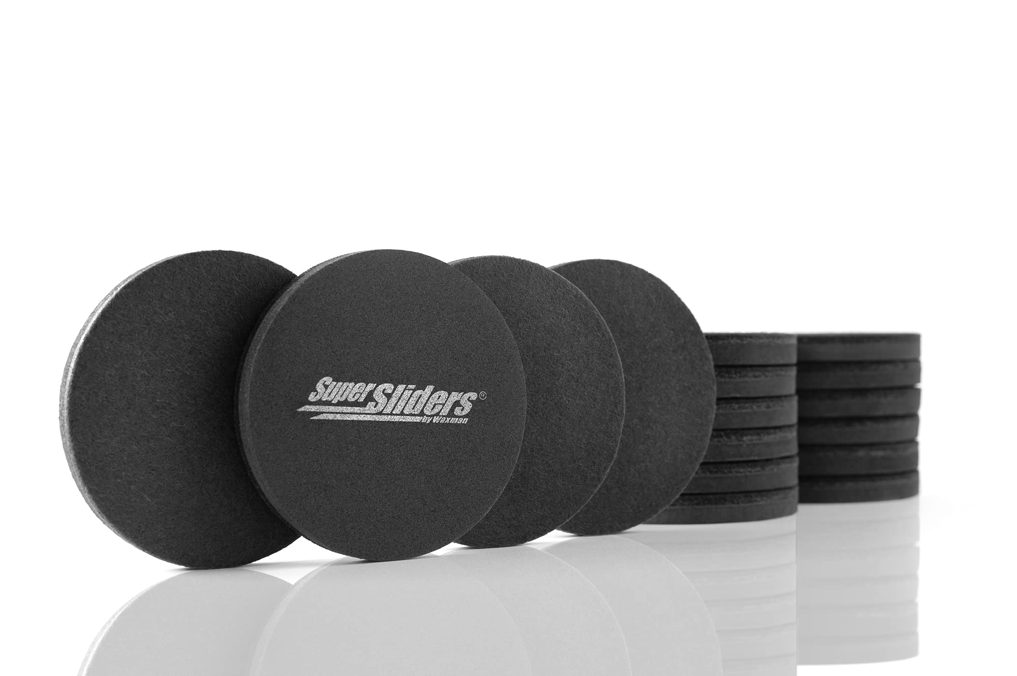 Super Sliders 4733395N Hardwood Floor Reusable Furniture Movers Sliders 3-1/2", Black, Value Pack