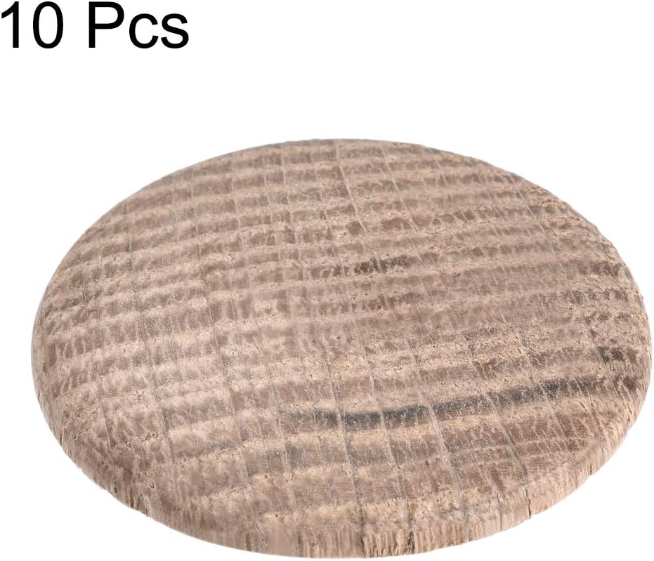 sourcing map Wood Button Plugs 1 Inch Oak Hardwood Screw Hole Furniture Plugs 10 Pack, 25mm Hole x 35mm - Image 4