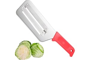 Dokpod Cabbage Shredder for Coleslaw, Sauerkraut & Lettuce - Stainless Steel Blade & Body - Red