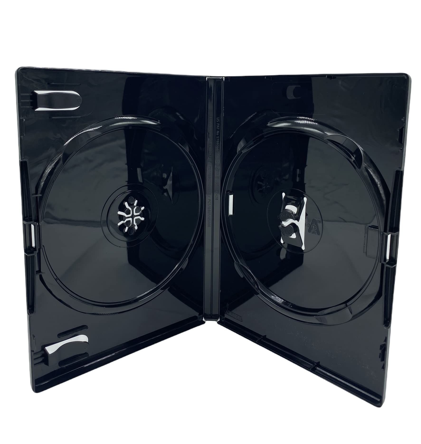 25 x Dragon Trading Amaray Branded Double Black CD DVD Blu Ray Disc Case (Face on Face) With14mm Spine And Outer Sleeve For Inlay