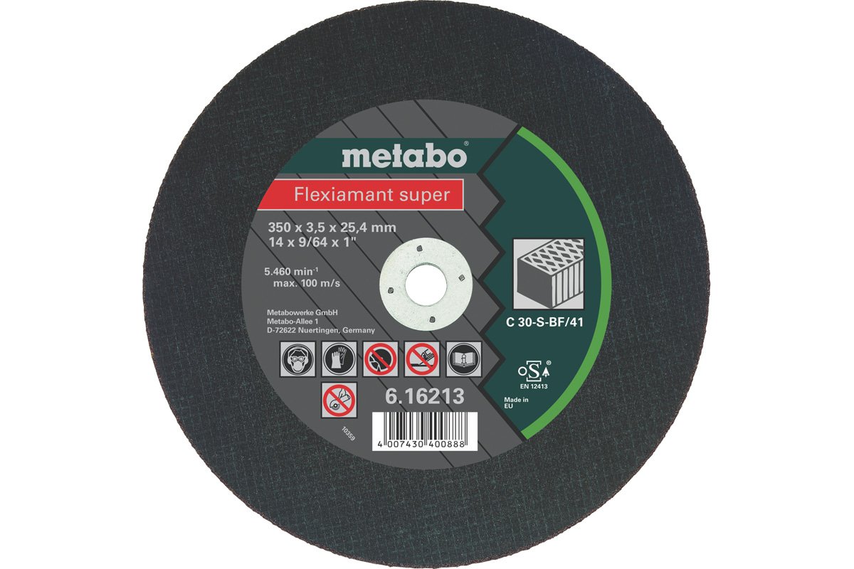 Metabo 616213000 Flexiamant Super Stone Disc, 0 V, Green, 350 x 3.5 x 25.4 mm