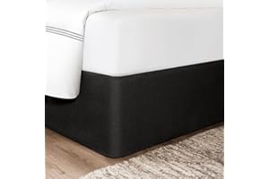 Standard Textile Circa Bed Wrap, Modern Bed Skirt Alternative with Bamboo Core, Black, King/Cal King