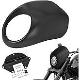 Amazicha Front Headlight Fairing Cowl Mask Fit for Harley Davidson Sportster XL 883 1200 Dyna FX XL 1973-UP (Matte Black)