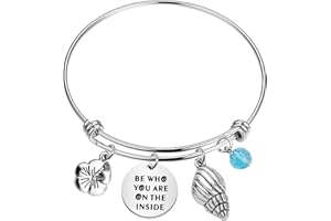 WSNANG Cartoon Lover Gift Be Who You are On The Inside Bracelet Ocean Gift Adventure Gift for Her