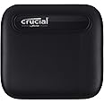 Crucial X6 500GB Portable SSD – Up to 540MB/s – USB 3.2 – External Solid State Drive, USB-C - CT500X6SSD9