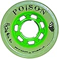 Atom Poison Hybrid Quad Roller Skate Wheels, 62mm Wide, Green, 84A