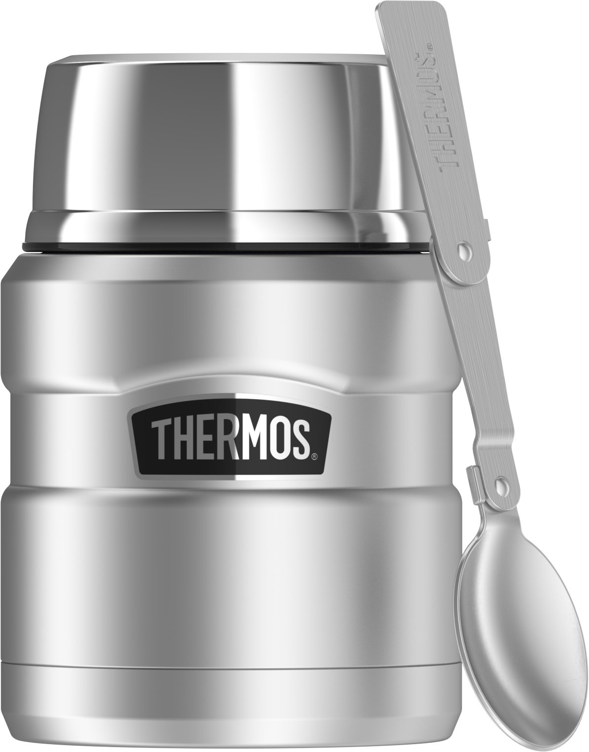 Thermos Stainless King 16 Ounce Food Jar with Folding Spoon, Stainless