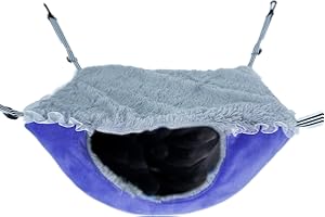 neolun Small Pet Cage Hammock,Ferret Hanging Bunkbed Hammocks Rat Warm Hideout with Pleated Lace Trimming(Purple)