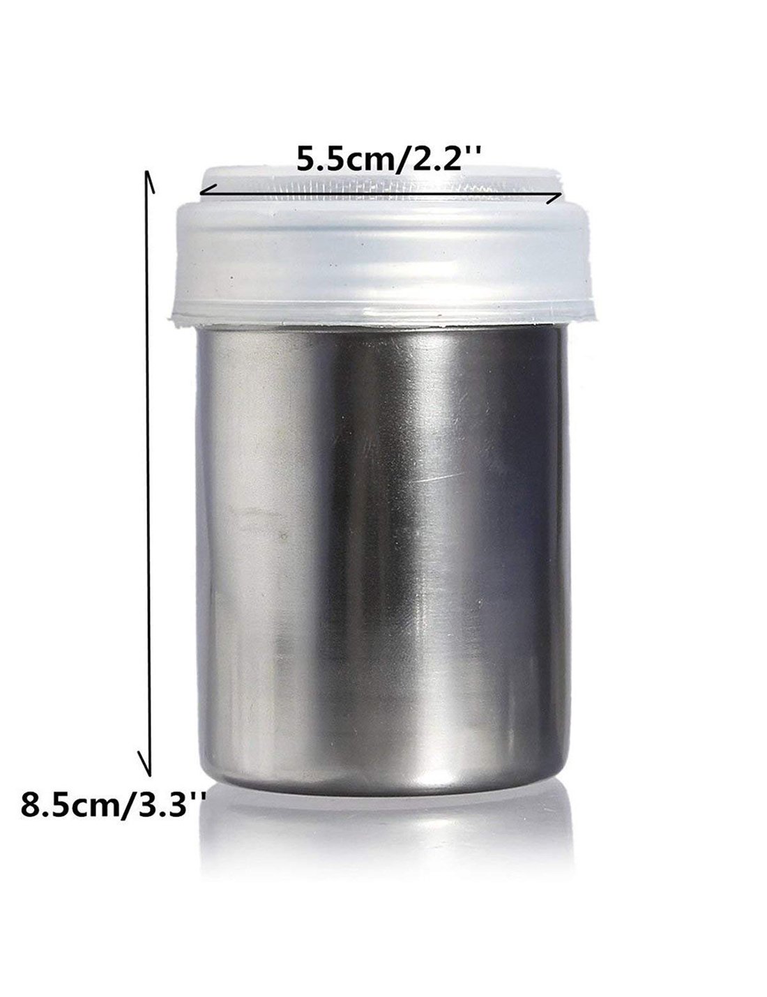 HANSGO 2 Set Powder Sugar Shakers, Stainless Steel Powder Shaker Mesh Shaker Powder Cans for Salt Coffee Cocoa Cinnamon Powder Seasoning Cans with Lid