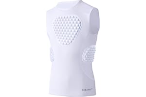 Cabasse Youth Padded Protective Shirt, Chest Rib Protector Heart Guard Sternum Shirt for Football Paintball Baseball