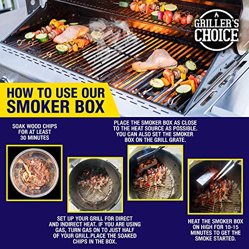 Smoker Wood Chip Box For BBQ Grill. Add Wood Chips To Tray For The Best
