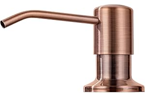 HOANMPY Soap Dispenser for Kitchen Sink, Built in, Stainless Steel (Copper), Pump Set Dish or Lotion, Refill from The Top,Kitchen CounterTop 17 OZ,Built-in Copper Bronze