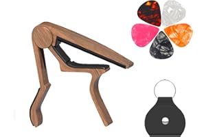 Guitar Capo for Acoustic Guitar, Guitar Capo with Pick Holder and 5 Picks, Metal Capo for Ukulele, Mandolin, Banjo, and other