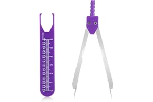 AJCOTAHM EKG Calipers ECG Calipers Measuring Tool, Stainless Steel Caliper Divider for Electrocardiographs Nurse Doctor Medical Student Electrocardiogram Drafting Ruler (Purple)