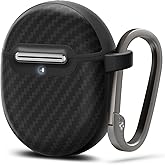 Spigen Enzo Aramid Designed for Google Pixel Buds Pro 2 (2024) andPro 1 (2022) Premium Case Cover with Keychain - Matte Black