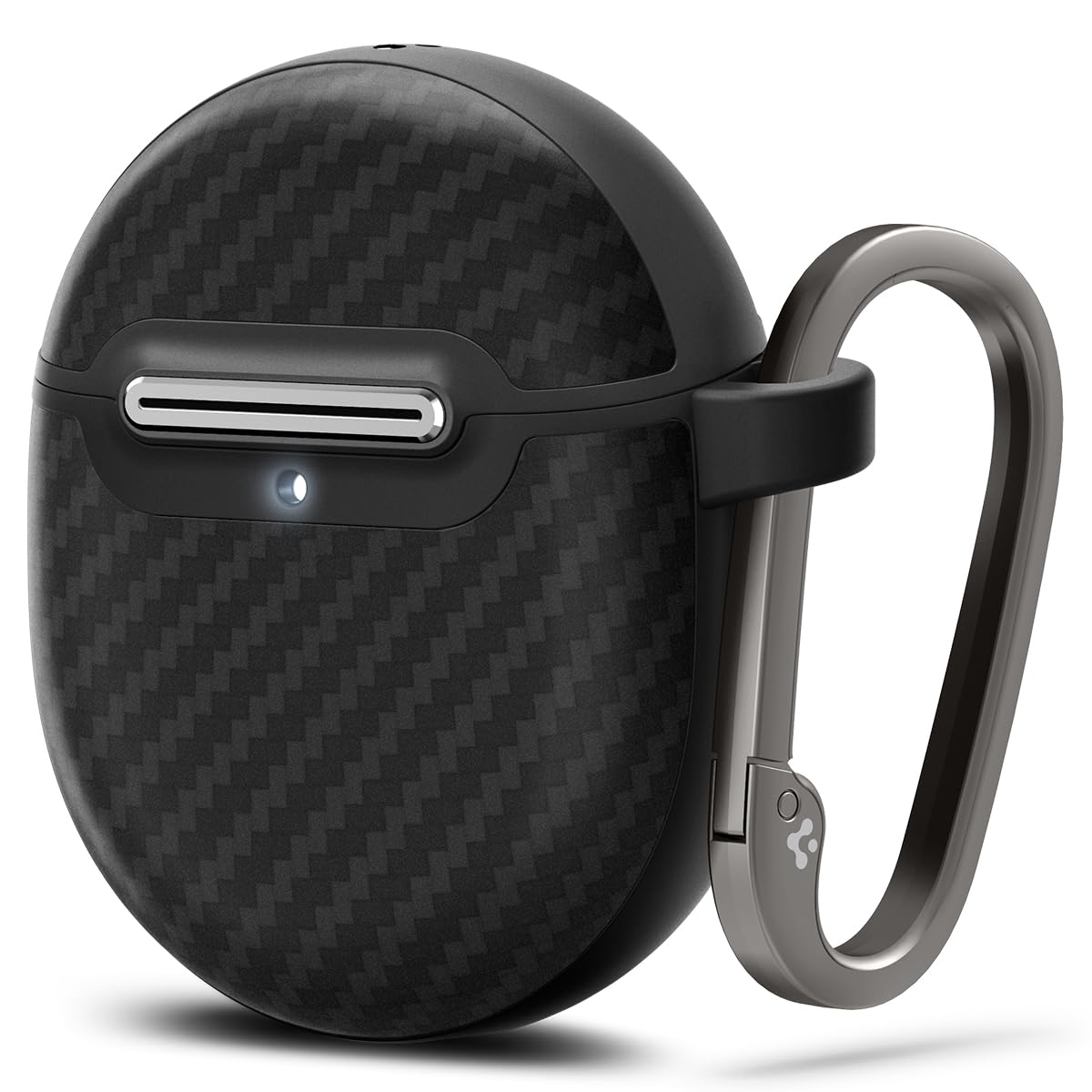 Spigen Enzo Aramid Compatible with Google Pixel Buds Pro 2 / Pro 1 - Matte Black Earbud Case - Slim Protection Design with Wireless Charging & Carabiner - Protects During Travel or Daily Use