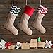 Sumind 4 Pieces Christmas Burlap Stockings Xmas Fireplace Hanging Stockings for Christmas Decoration DIY (Color Set 1)