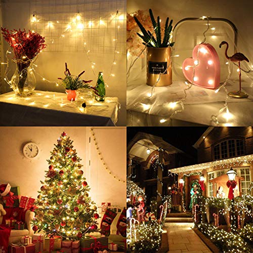 Aluan Christmas Lights Extendable Fairy String Lights 100 LED 33ft+10ft
