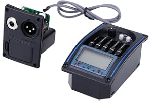 EQLC-5 5-Band EQ Equalizer System Acoustic Guitar Preamp Piezo Pickup LCD Screen Tuner with Tone Volume Control Auto Manual T