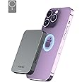 HINOVO Magnetic Power Bank, 10000mAh Wireless Portable Charger for iPhone, Wireless Battery Pack 15W Fast Charging, Compact Power Bank for iPhone 16/15/14/13/12, Compatible with MagSafe Phone Case